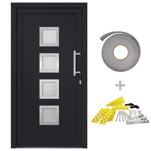 vidaXL Porte d'entrée anthracite 88x200 cm