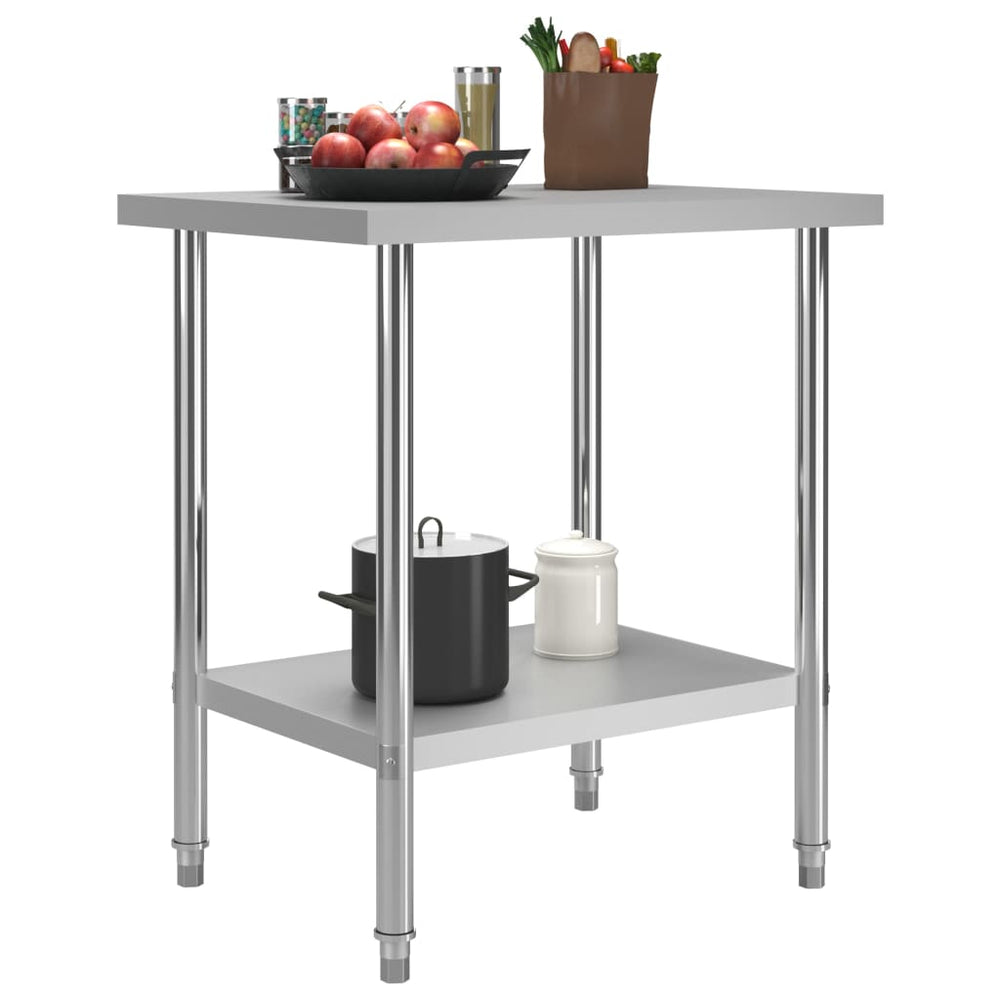 vidaXL Kitchen Work Table 80 x 60 x 85 cm Stainless Steel