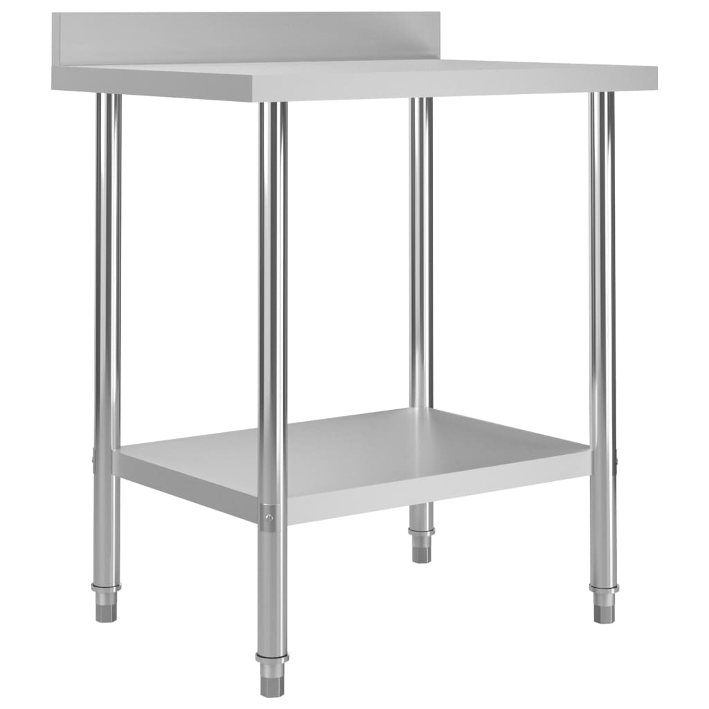 Edelstahl Küchentisch mit Aufkantung 80x60