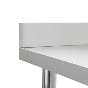 Edelstahl Küchentisch mit Aufkantung 80x60