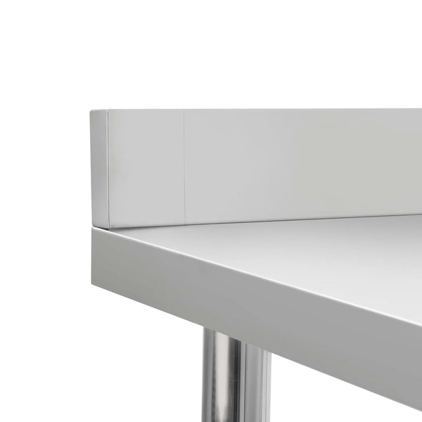 Edelstahl Küchentisch mit Aufkantung 80x60