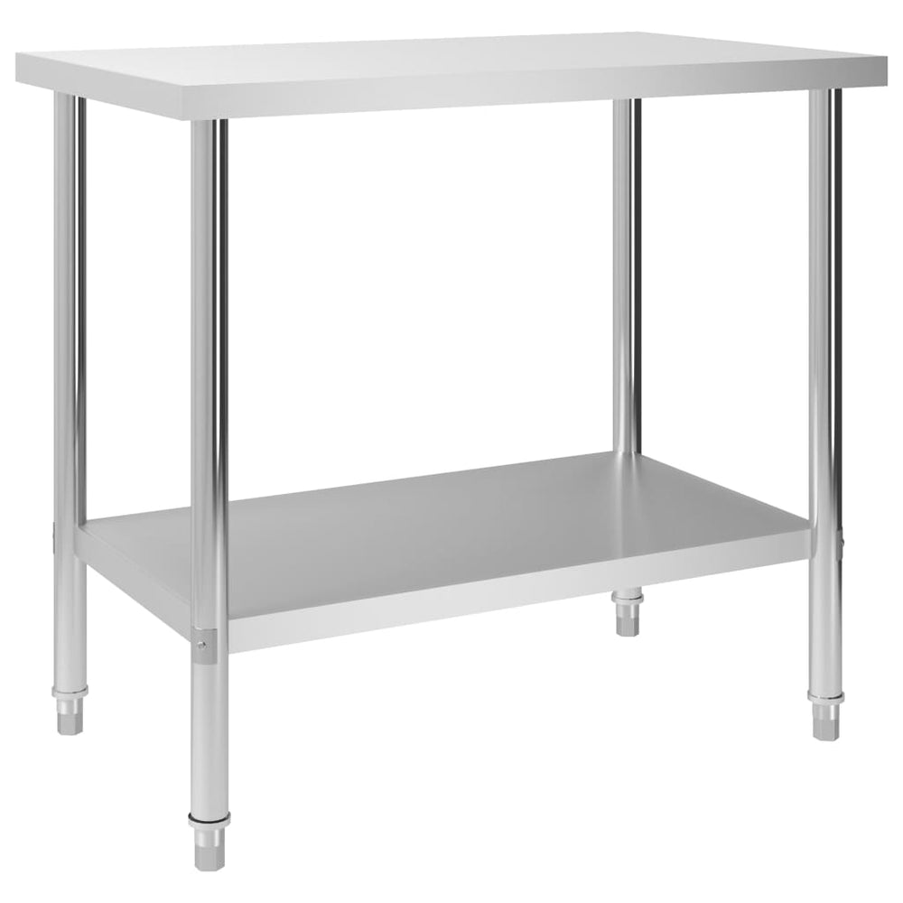 vidaXL Kitchen Work Table 100 x 60 x 85 cm Stainless Steel