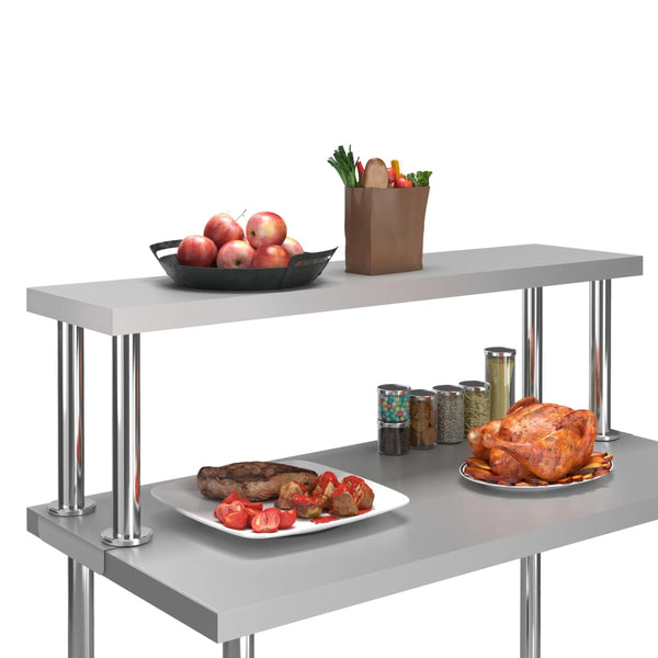 Edelstahl Aufsatzboard für Arbeitstisch 120 cm