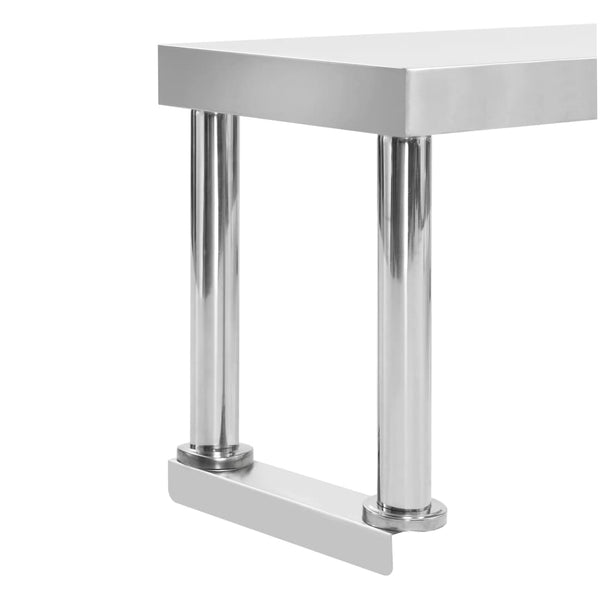 Edelstahl Aufsatzboard für Arbeitstisch 120 cm