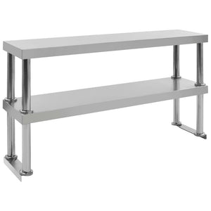 Edelstahl Arbeitstisch Aufsatzregal, 120 cm