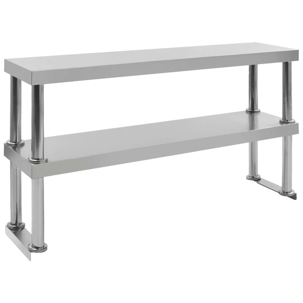 Edelstahl Arbeitstisch Aufsatzregal, 120 cm
