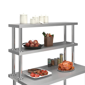 Edelstahl Arbeitstisch Aufsatzregal, 120 cm
