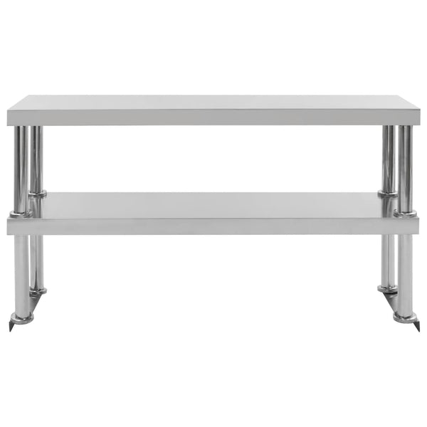 Edelstahl Arbeitstisch Aufsatzregal, 120 cm