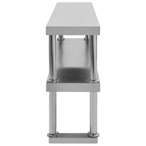 Edelstahl Arbeitstisch Aufsatzregal, 120 cm