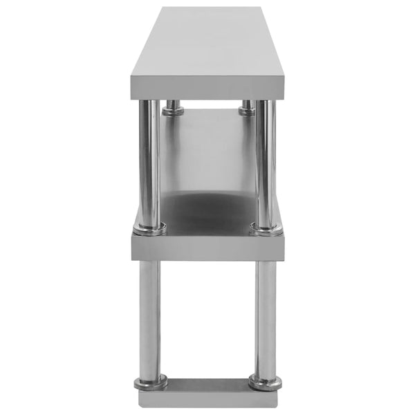 Edelstahl Arbeitstisch Aufsatzregal, 120 cm