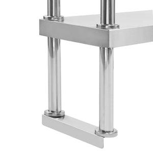 Edelstahl Arbeitstisch Aufsatzregal, 120 cm
