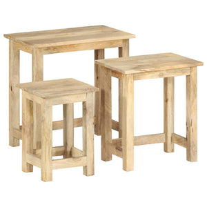 vidaXL Tables gigognes 3 pcs. Bois de manguier massif