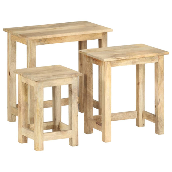 vidaXL Tables gigognes 3 pcs. Bois de manguier massif