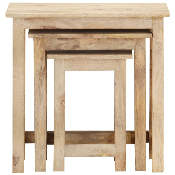 vidaXL Tables gigognes 3 pcs. Bois de manguier massif