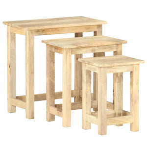 vidaXL Tables gigognes 3 pcs. Bois de manguier massif