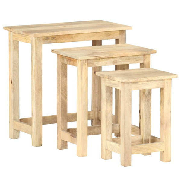 vidaXL Tables gigognes 3 pcs. Bois de manguier massif
