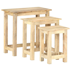 vidaXL Tables gigognes 3 pcs. Bois de manguier massif