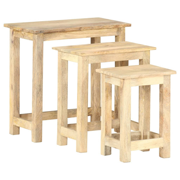 vidaXL Tables gigognes 3 pcs. Bois de manguier massif