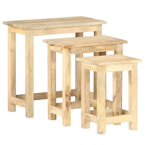vidaXL Tables gigognes 3 pcs. Bois de manguier massif