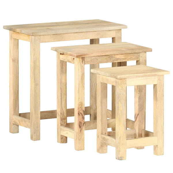 vidaXL Tables gigognes 3 pcs. Bois de manguier massif