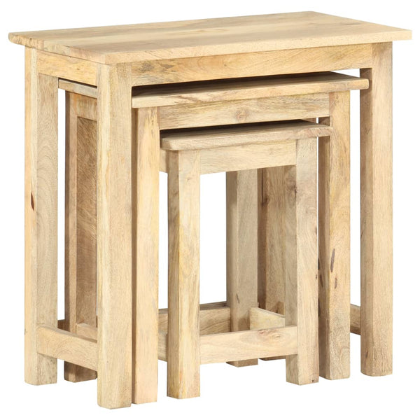 vidaXL Tables gigognes 3 pcs. Bois de manguier massif