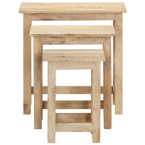 vidaXL Tables gigognes 3 pcs. Bois de manguier massif