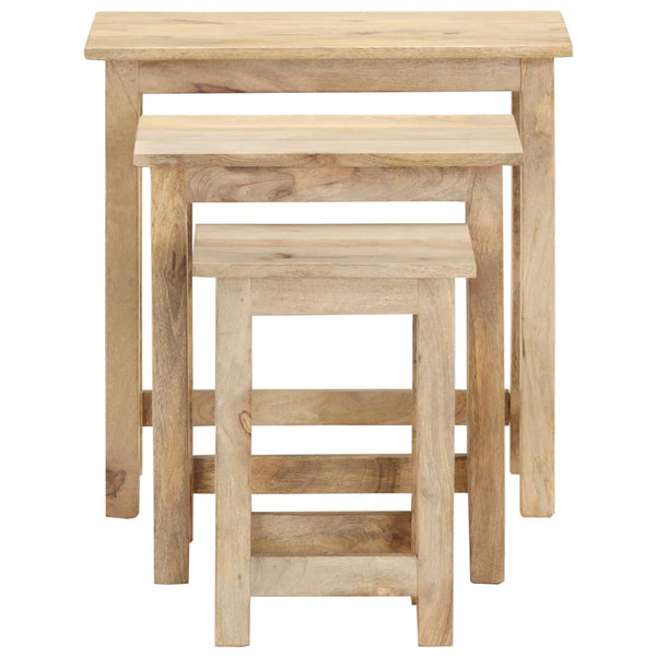 vidaXL Tables gigognes 3 pcs. Bois de manguier massif