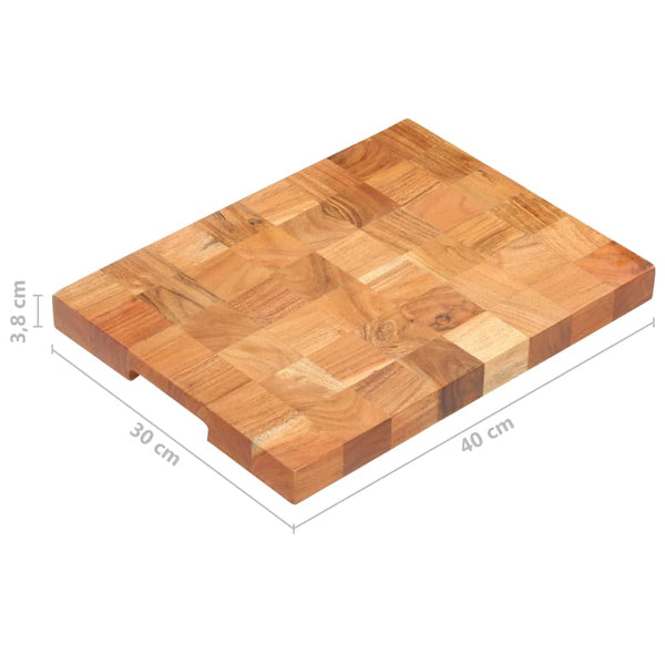 Hackblock 40×30×3,8 cm Akazie Massivholz