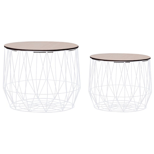 vidaXL Tables basses 2 pcs Blanc