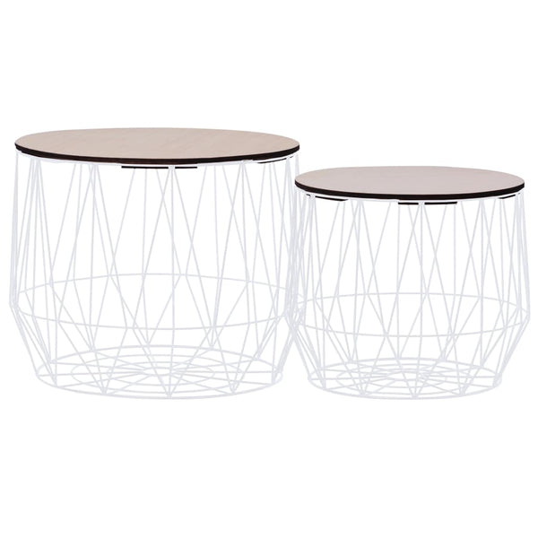 vidaXL Tables basses 2 pcs Blanc