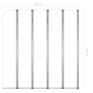 Duschabtrennung 120x140 cm Hartglas Transparent