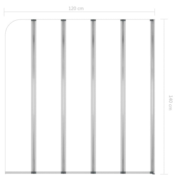 Duschabtrennung 120x140 cm Hartglas Transparent