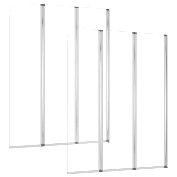 Duschabtrennungen 2 Stk. 104x130 cm Hartglas Transparent