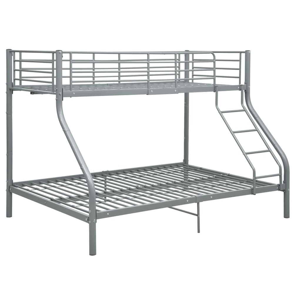 vidaXL Bunk Bed Frame Grey Metal 140x200 cm/90x200 cm