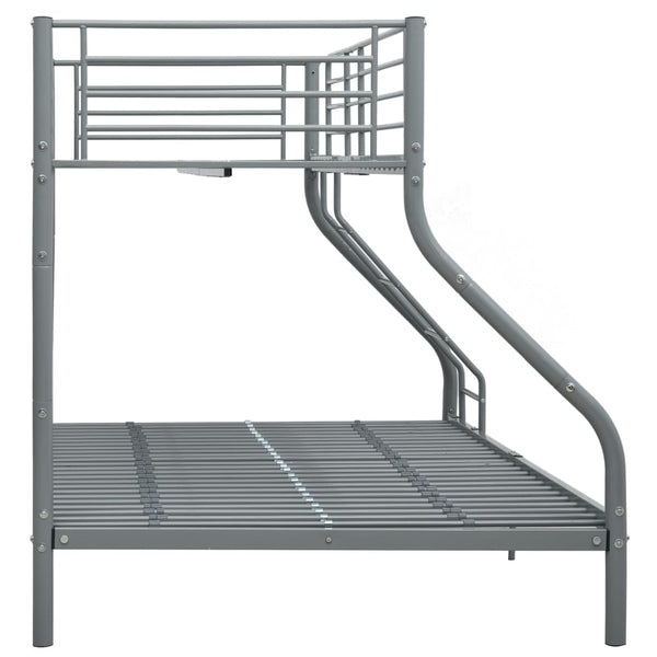 Etagenbettgestell Grau Metall 140x200 cm/90x200 cm