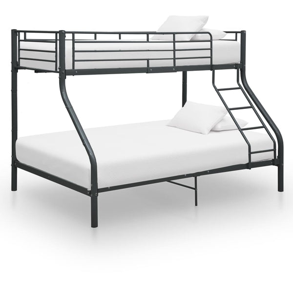 Etagenbettgestell Schwarz Metall 140x200 cm/90x200 cm