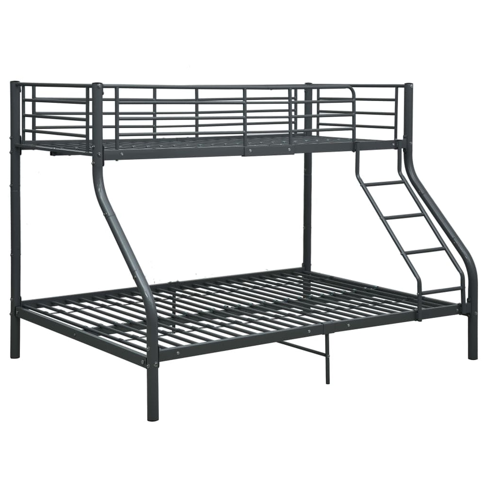 vidaXL Bunk Bed Frame Black Metal 140x200 cm/90x200 cm