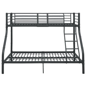 Etagenbettgestell Schwarz Metall 140x200 cm/90x200 cm