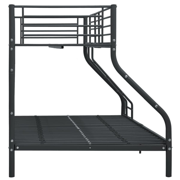 Etagenbettgestell Schwarz Metall 140x200 cm/90x200 cm
