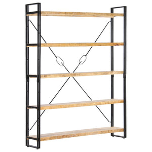 Bücherregal 5 Fächer 140x30x180 cm Mango Massivholz