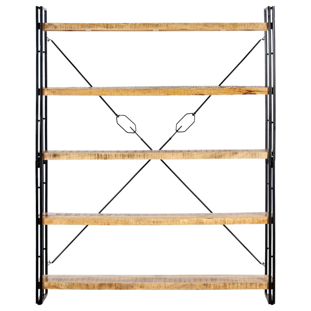Bücherregal 5 Fächer 140x30x180 cm Mango Massivholz