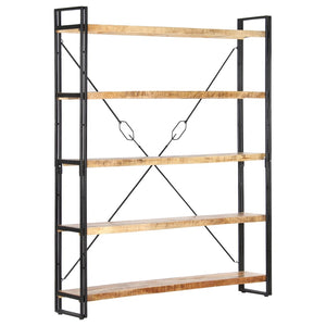 Bücherregal 5 Fächer 140x30x180 cm Mango Massivholz