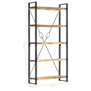vidaXL Étagère à 5 niveaux 90 x 30 x 180 cm Bois de manguier massif