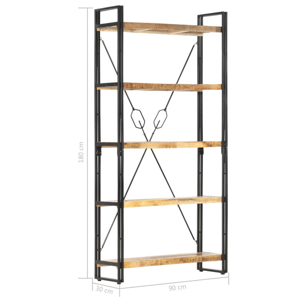 vidaXL Étagère à 5 niveaux 90 x 30 x 180 cm Bois de manguier massif