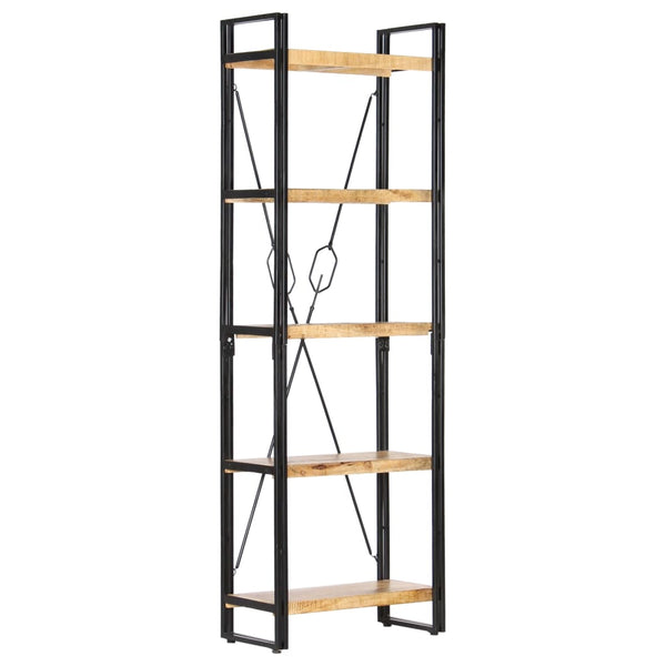 Bücherregal 5 Fächer 60 x 30 x 180 cm Mango Massivholz