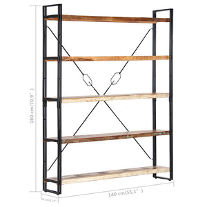 Bücherregal 5 Fächer 140x30x180 cm Altholz Massiv