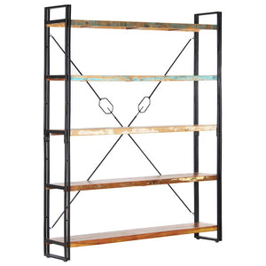 Bücherregal 5 Fächer 140x30x180 cm Altholz Massiv
