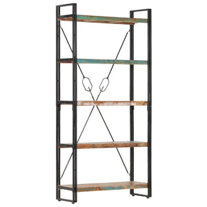 Bücherregal 5 Fächer 90x30x180 cm Altholz Massiv