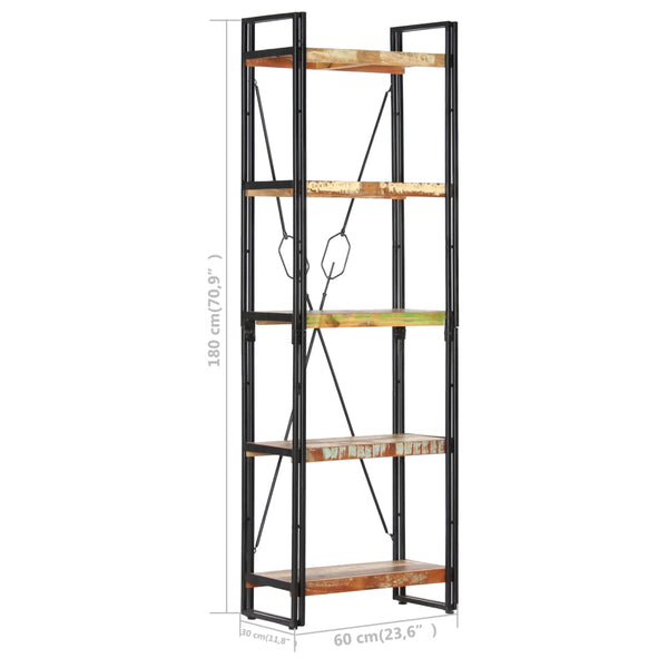 vidaXL Étagère 5 Niveaux 60x30x180 cm Bois de récupération Massif