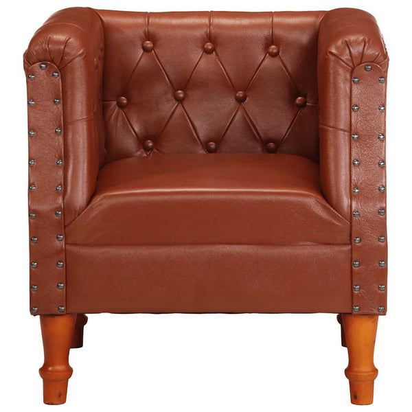 vidaXL Fauteuil en Cuir Véritable Marron